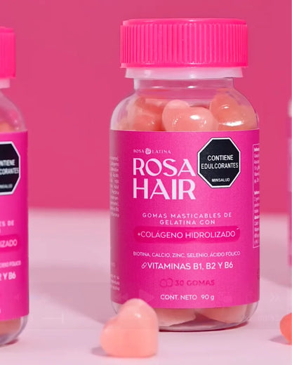 ROSA HAIR GOMITAS FORTALECE TU CABELLO, UÑAS Y PIEL🌟